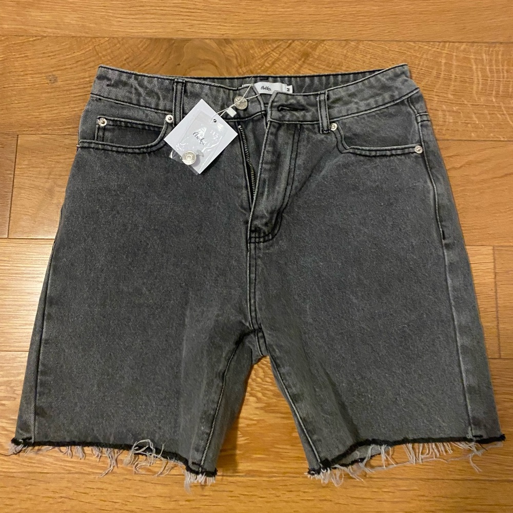 Blake Denim Biker Shorts / Gray / M